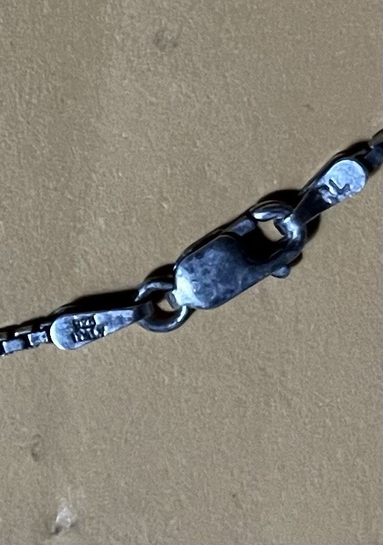 Sterling Silver Designer Box Link Chain With CZ Pendant