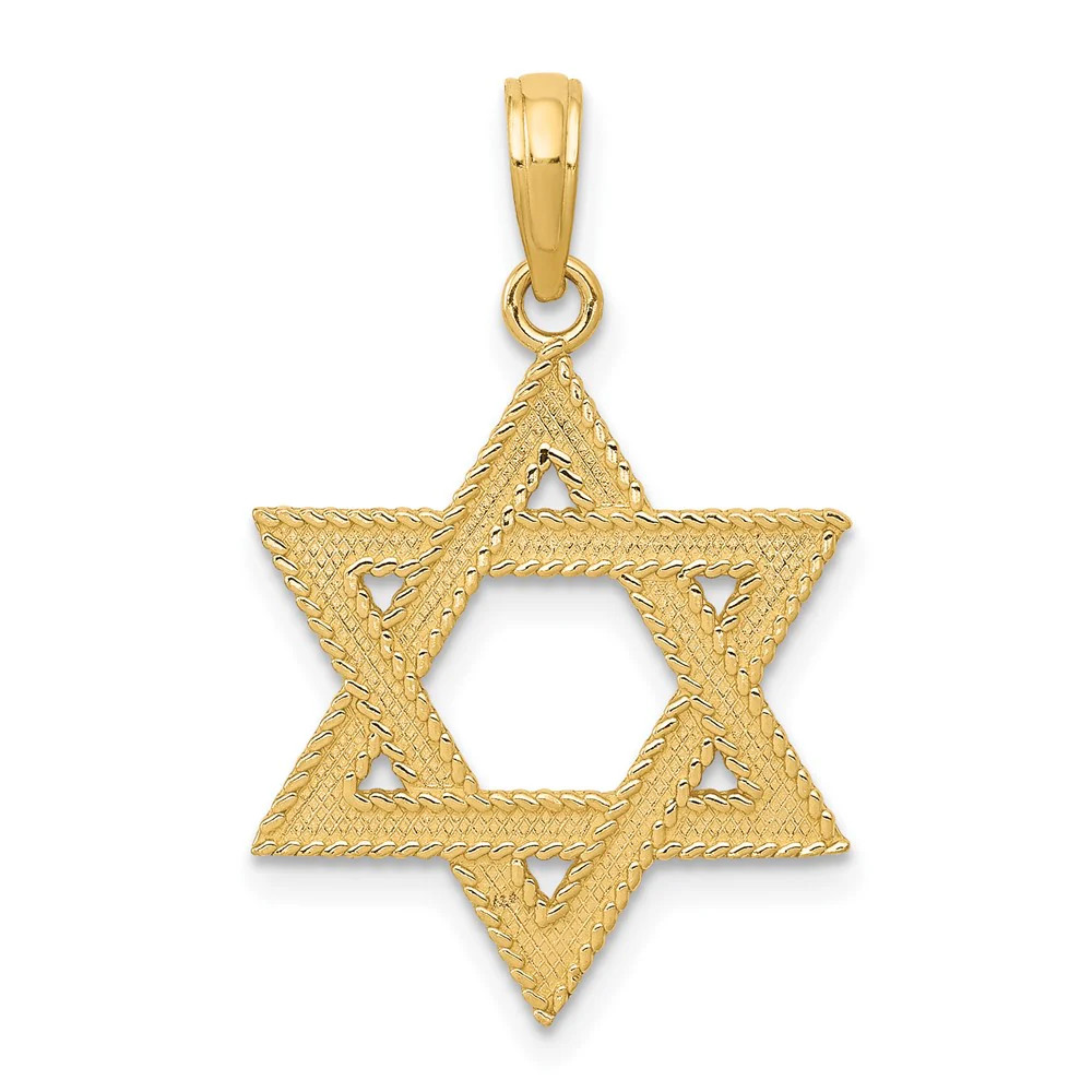 10K / 14K Yellow Gold Star Of David Pendant
