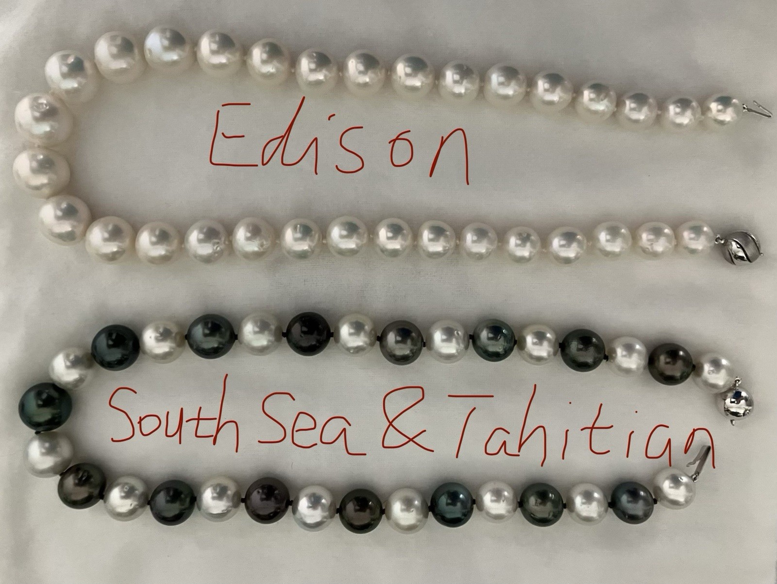 Huge 11-15mm White Edison Pearl Necklace “South Sea Pearl Style”