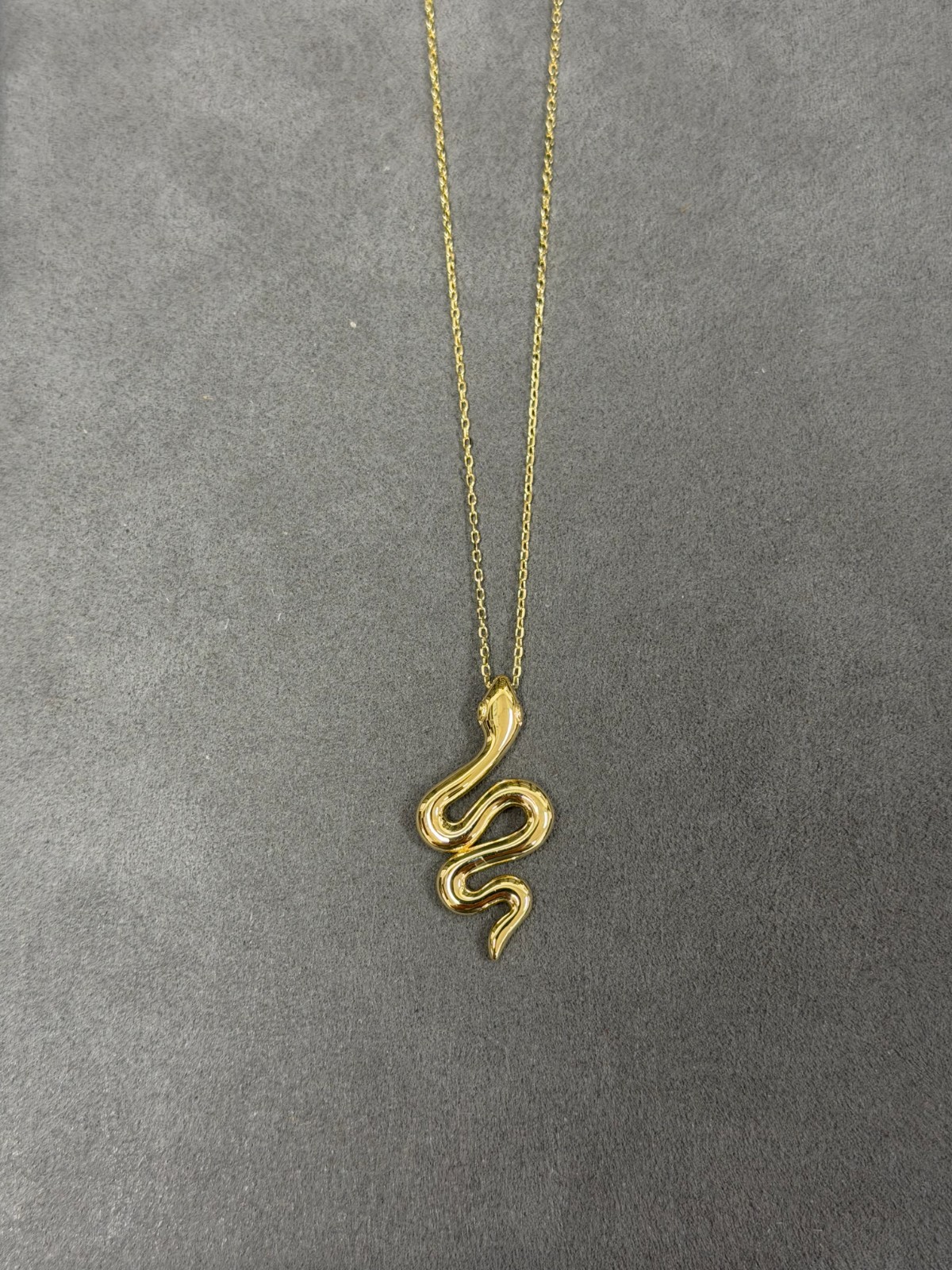 Solid 14k Yellow Gold Snake Serpent Pendant Necklace 18 Inch – Brand New