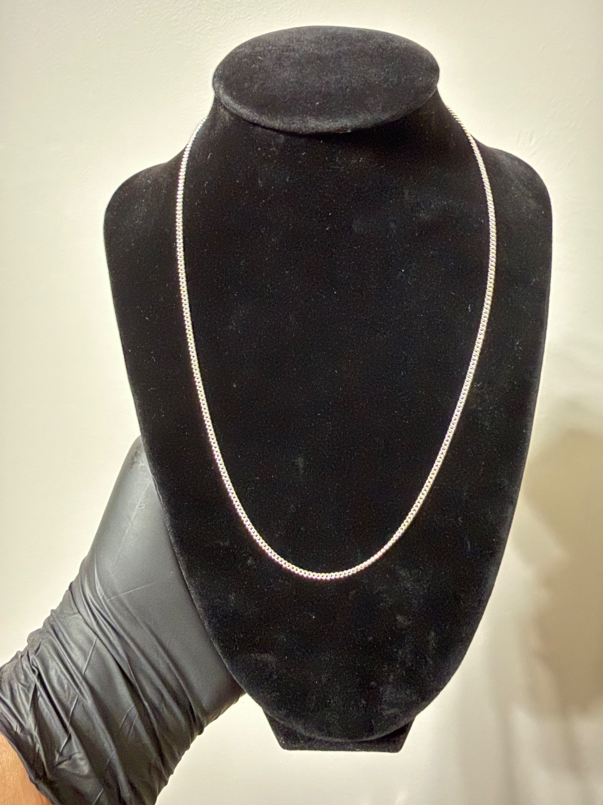chain necklace solid sterling silver 925 stamped 1.5 mm 18 inch