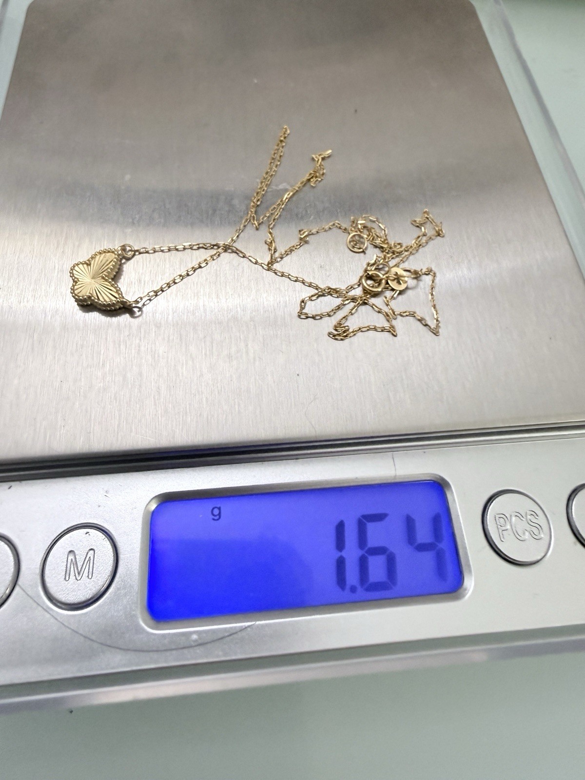 🔥New 18kButterf Necklace AttachedChain Real Gold Not Platd S16 Gift Cute Diacut