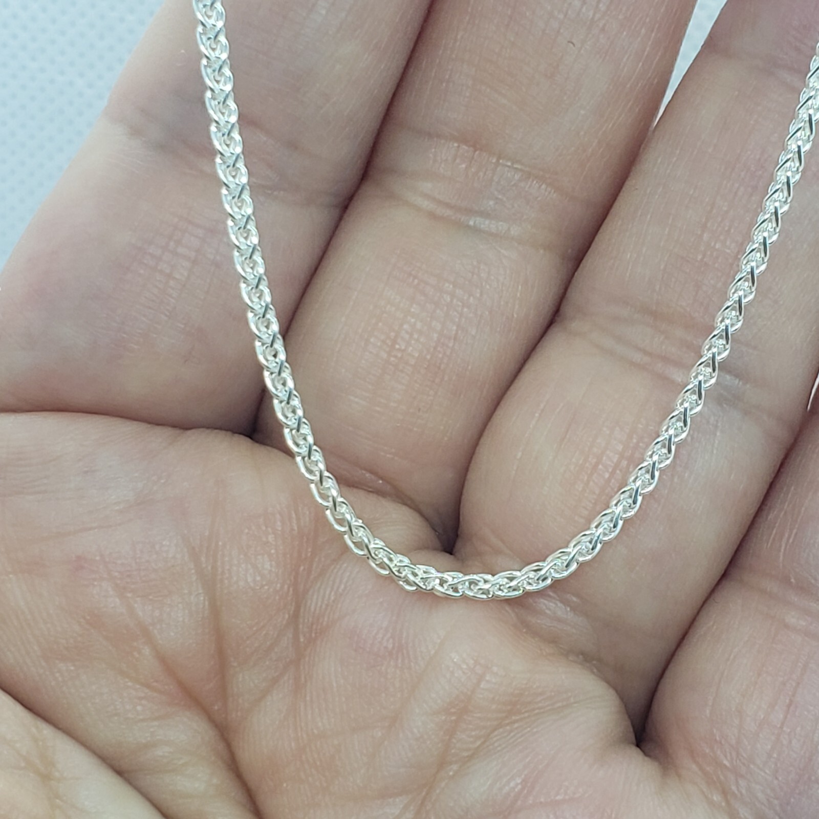 925 Sterling Silver Spiga Wheat Chain Necklace Bracelet Men Women 2mm 7″ to 30″