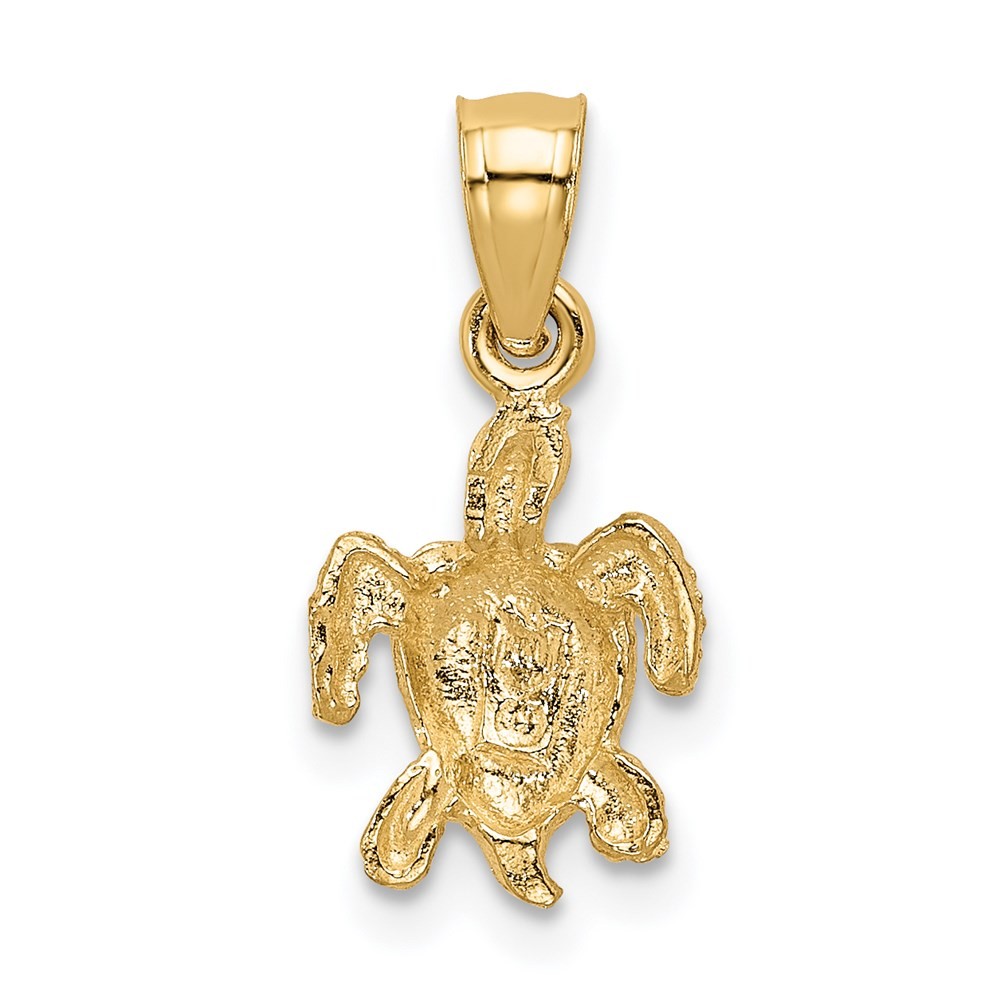 14k Yellow Gold Turtle Pendant for Women 0.62gm L-0.75 in,W-0.32 in