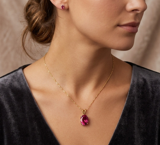 GENUINE 1.65 Cts PINK SAPPHIRE SOLITAIRE PENDANT SOLID 14K YELLOW GOLD – NWT