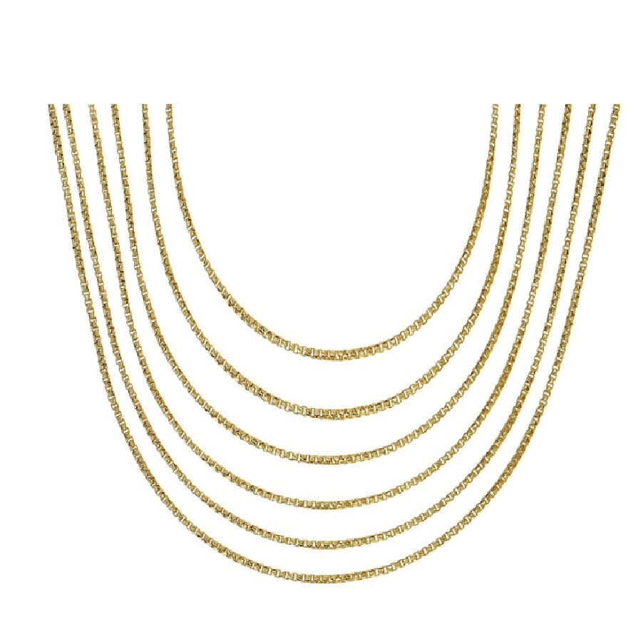 Box Chain Necklace in Real 18K Yellow Gold Filled, Tarnish-Resistant, 24inch 2mm