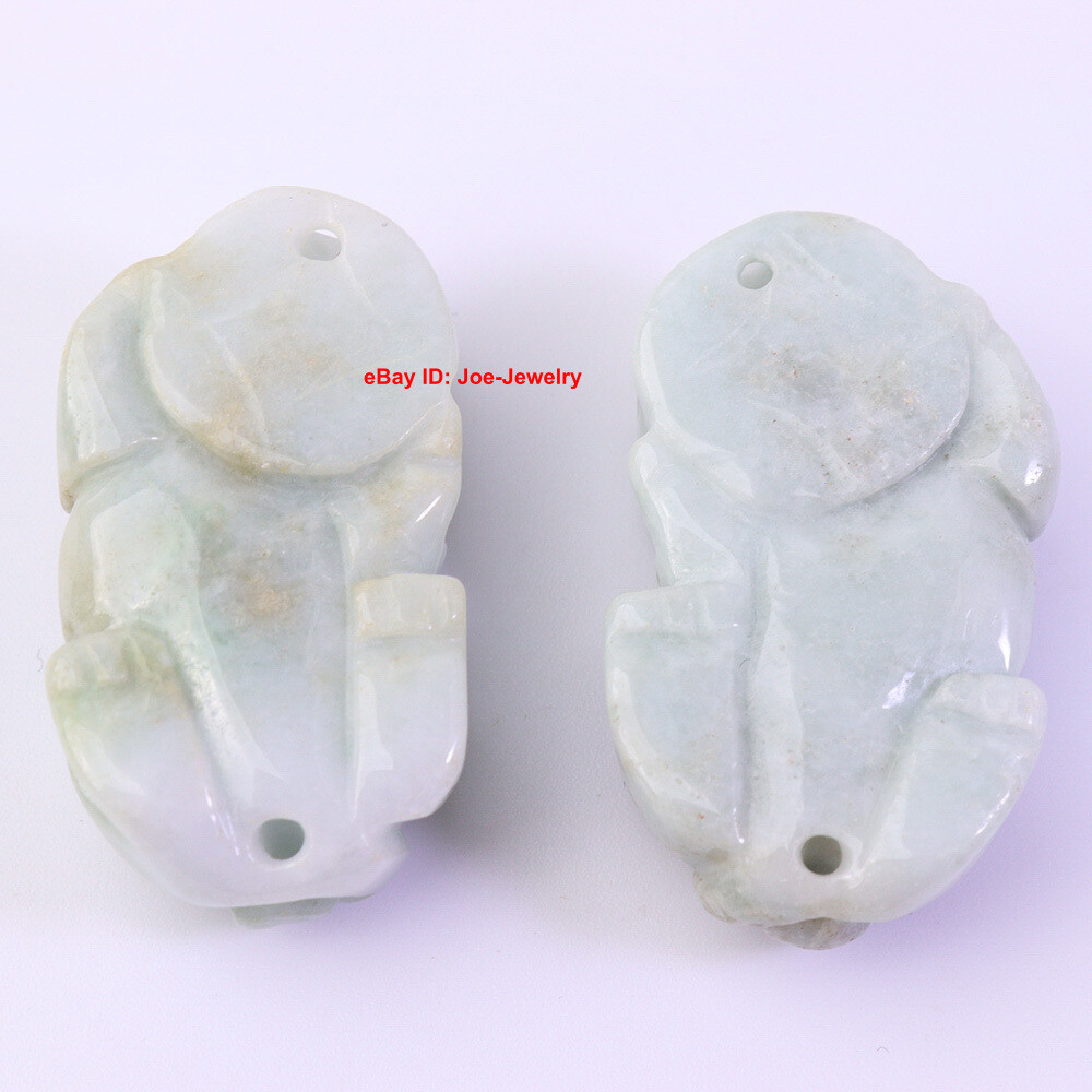 Natural Grade A Green Jadeite Pendant A Couple Of Pixiu (Male and Female) #06