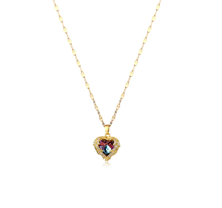 Luxury Heart Necklace/Pendant/Jewelry Korean Fashion Stainless Steel + 18 k Gold