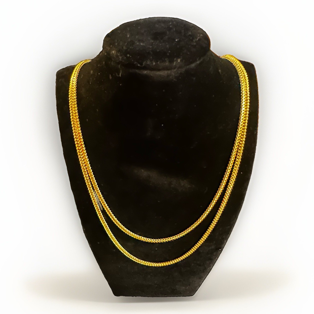 POSH Italian 18k FRANCO 3mm Yellow Gold Filled Chain Set 21” 23” Stamped