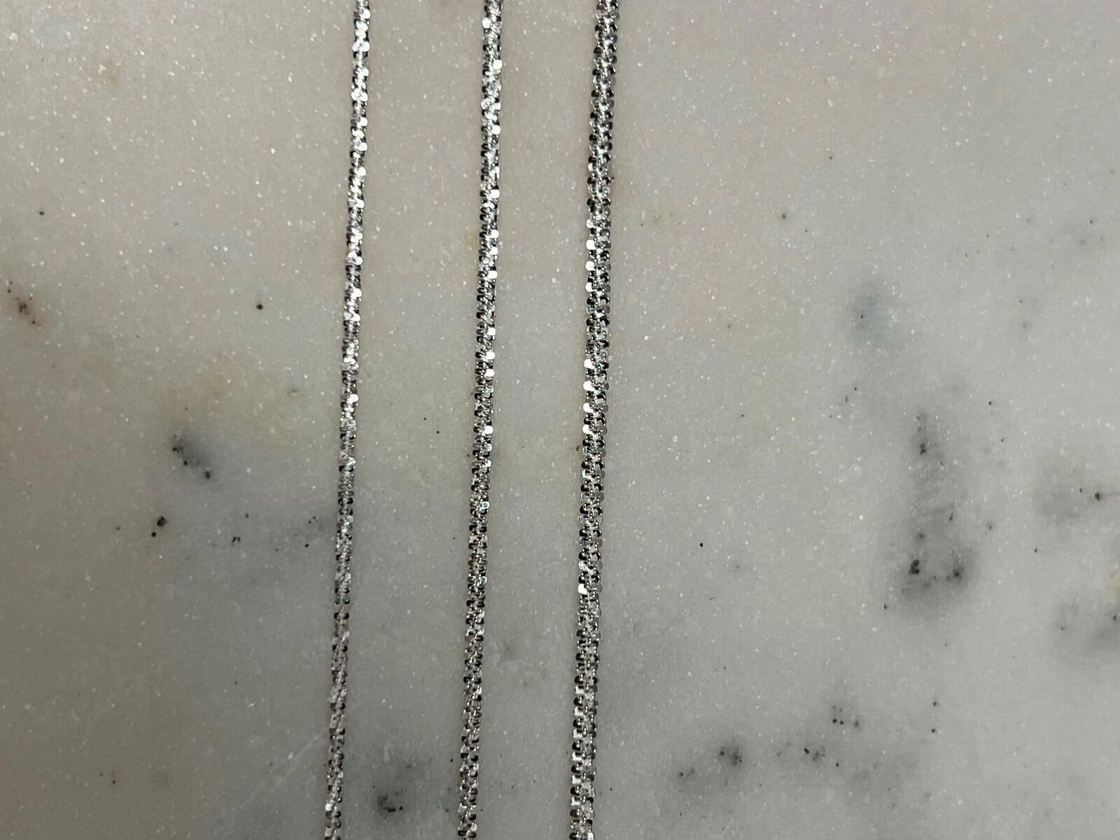 Real Solid 925 Sterling Silver Diamond Cut Sparkle Rope Chain Necklace 2mm-3mm
