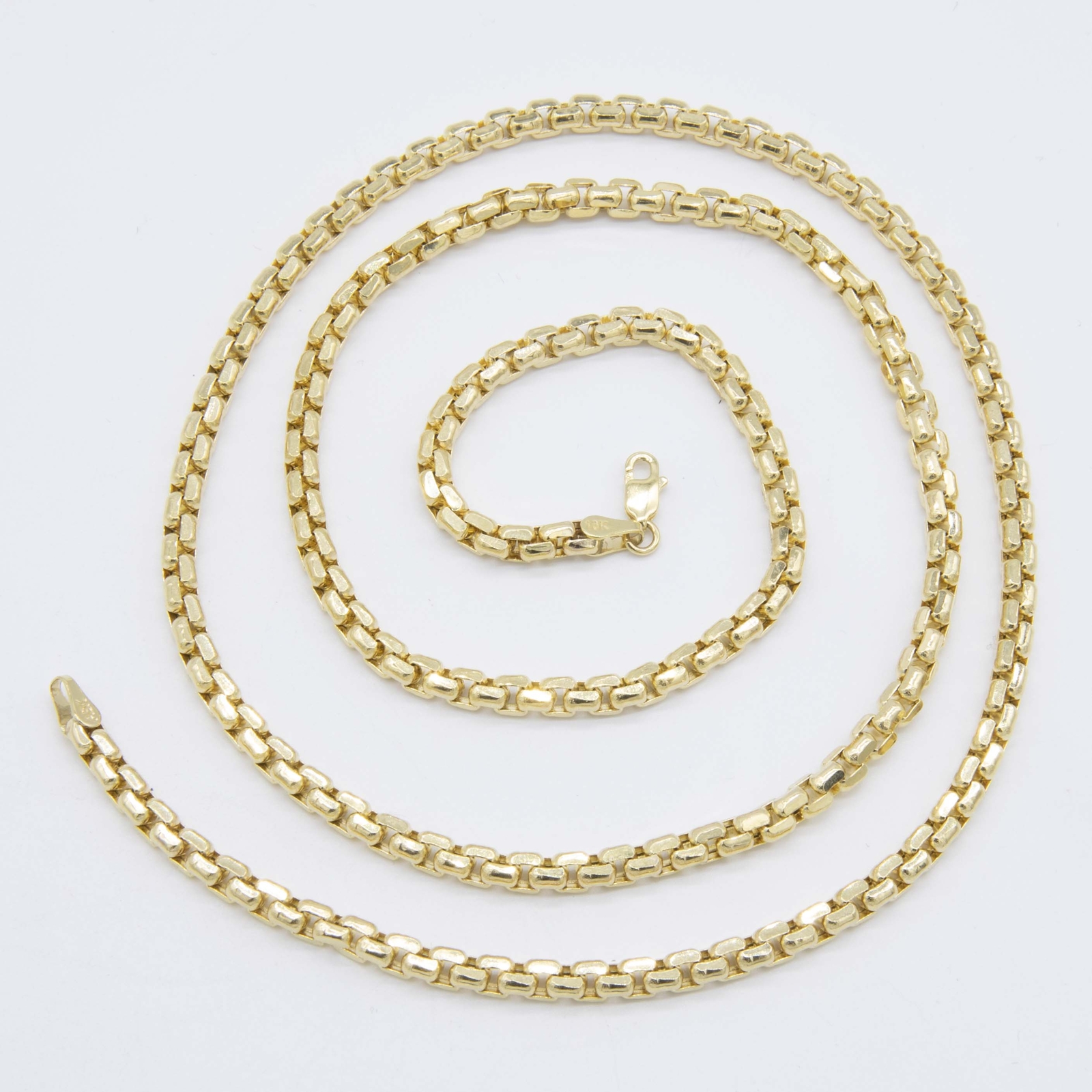 4mm Round Box Link Chain Necklace Real 10K Yellow Gold All Sizes