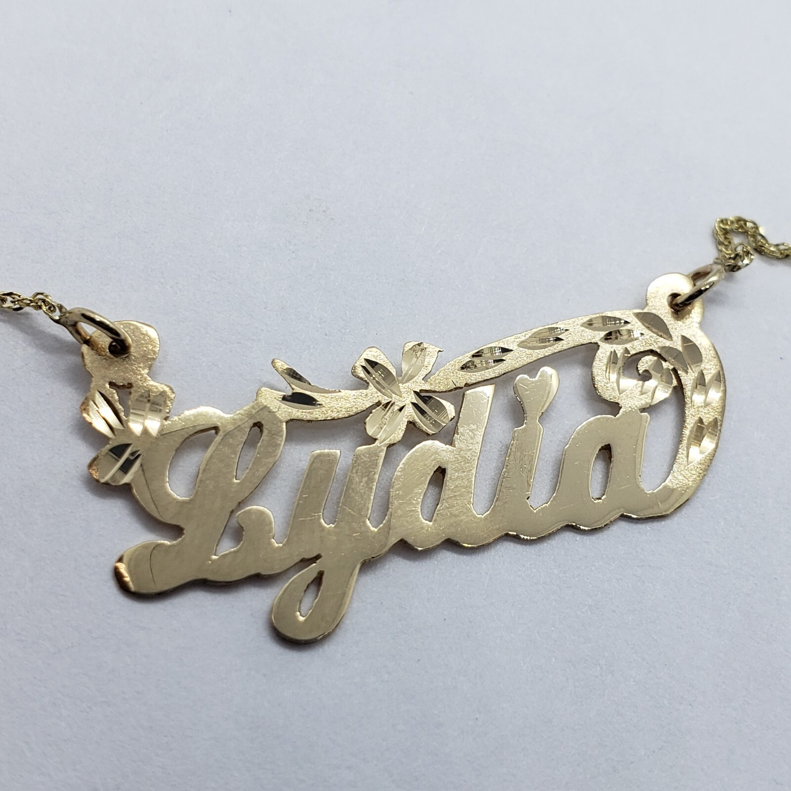 10K Yellow Gold Personalized Handmade Name Pendant with/out Singapore Chain