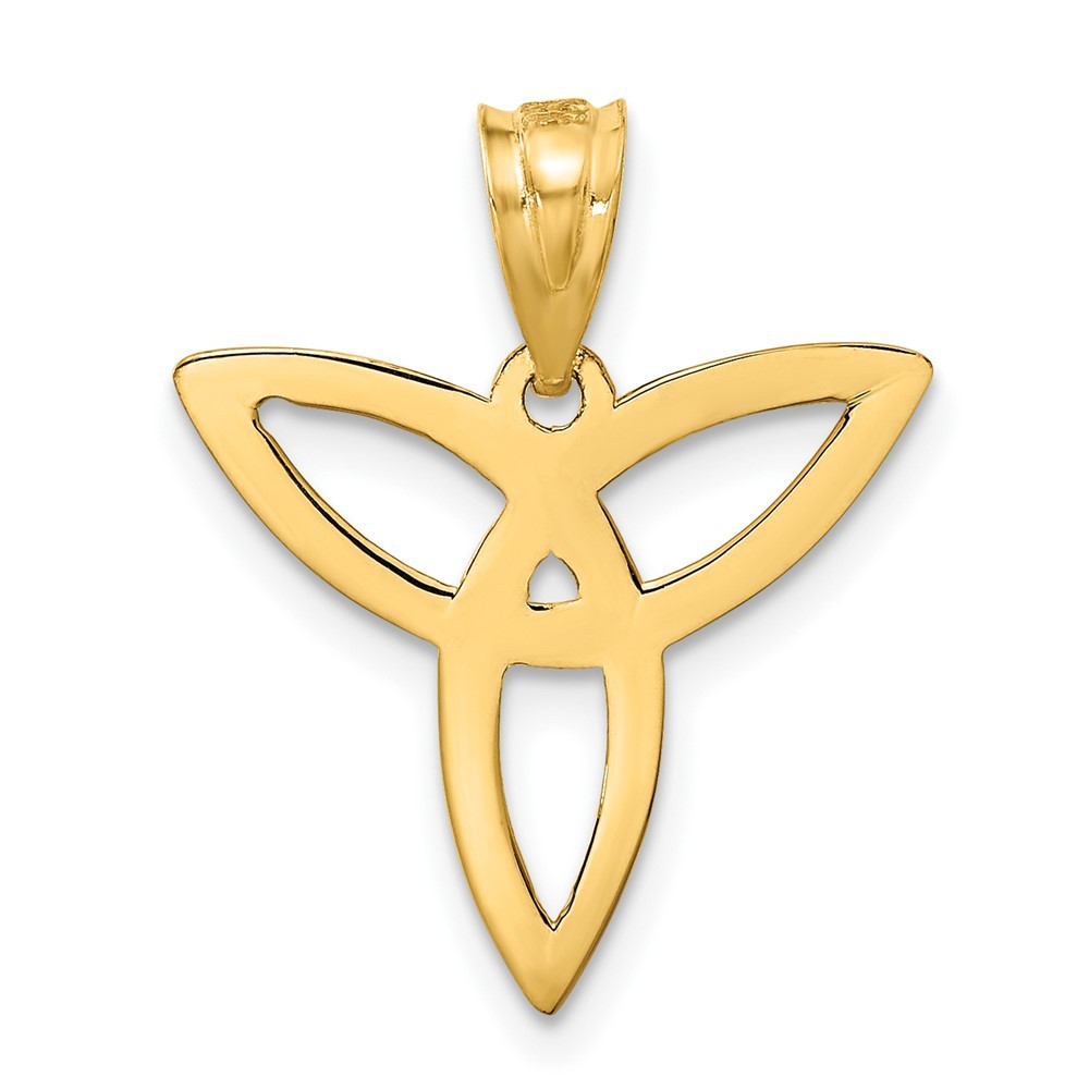 14k Yellow Gold Trinity Symbol Charm Pendant Perfect Gift for Her