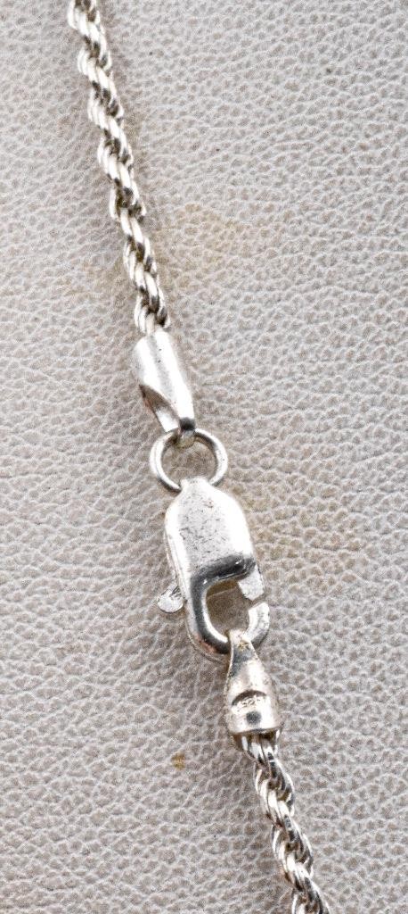 Estate Sterling Silver 2mm thick solid not hollow ROPE chain necklace 18″ ITALY