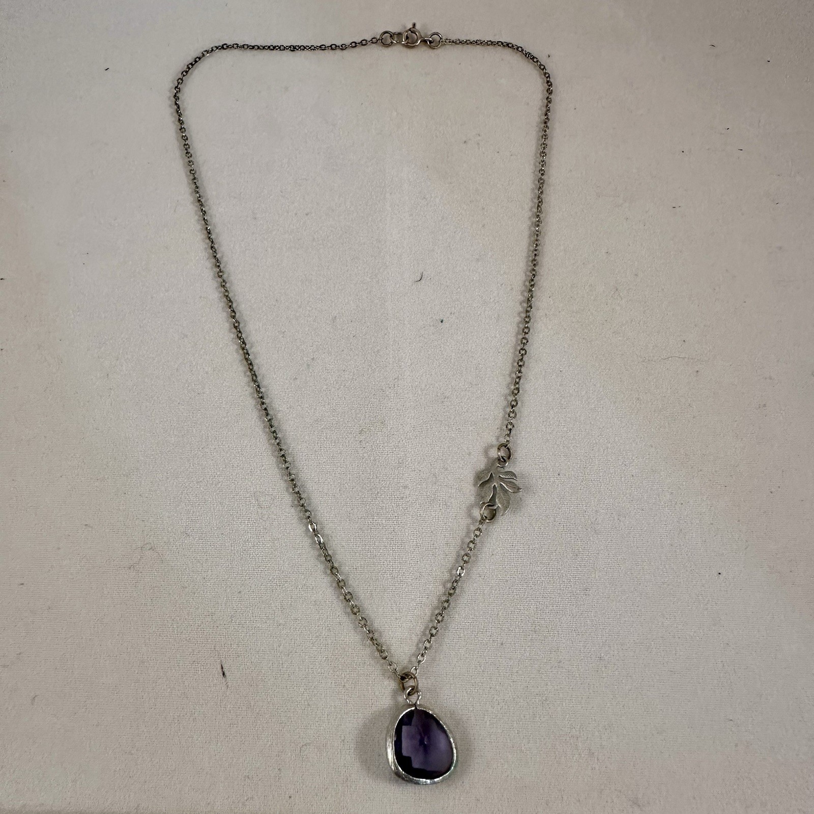 AMETHYST PENDANT NECKLACE With 925 Sterling Silver Chain 8 inches