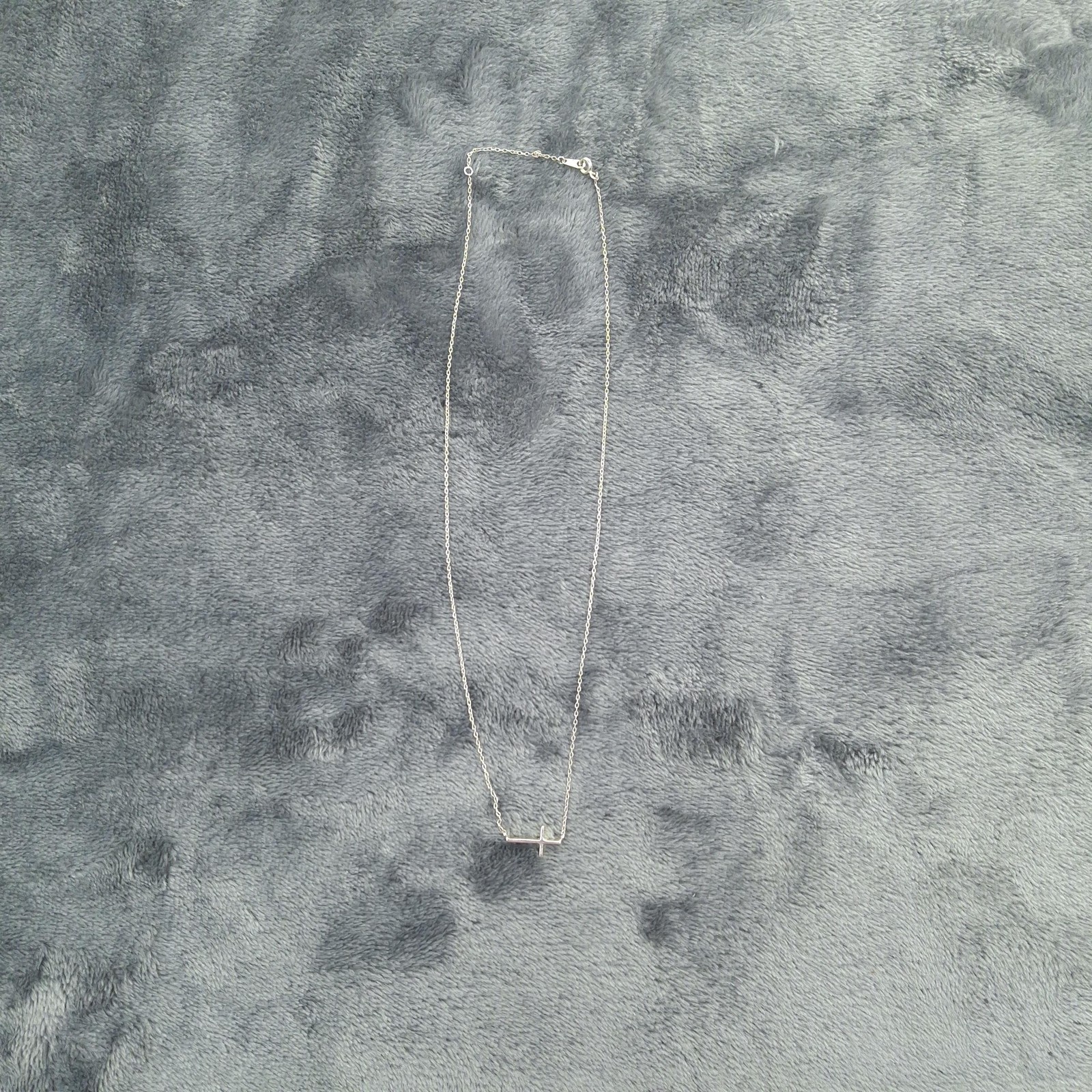 Sterling Silver Sideways Cross Necklace 925 Dainty Minimalist Christian