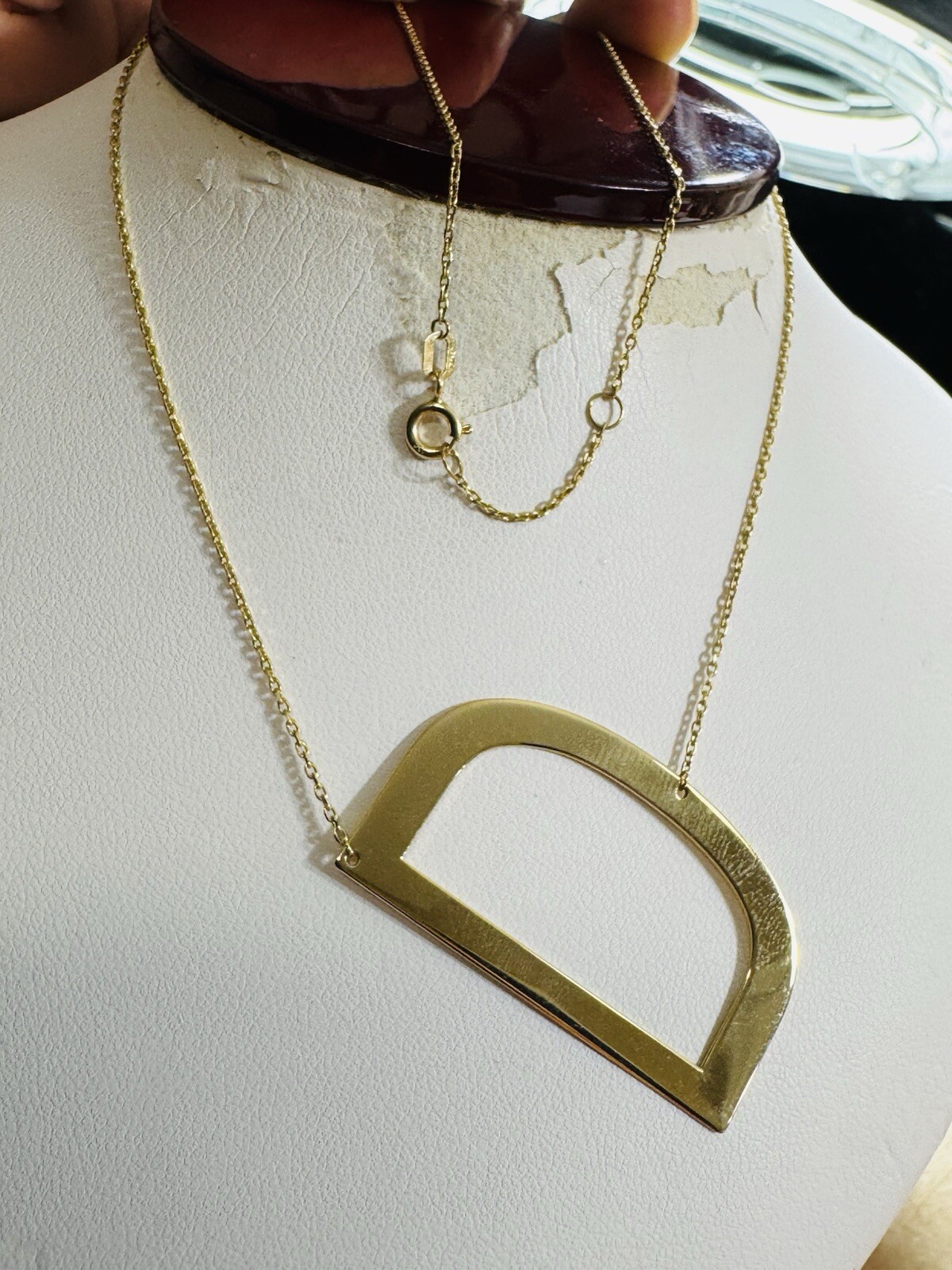 RARE 18K 750 Gold Letter D initial Necklace 16.5/17.5” Long 1mm 4.4g