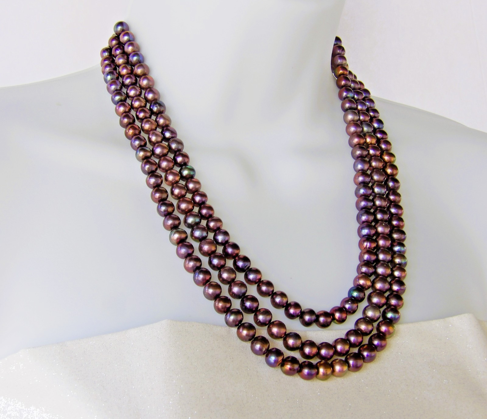 20 inches long Dark Potato Layered Genuine Freshwater Pearl Necklace NK971