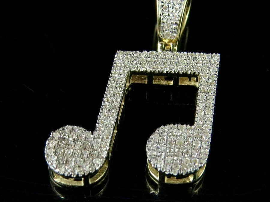 2Ct Round Cut VVS1/D Musical Beam Unisex Pendant Free Chain 14K Yellow Gold Over