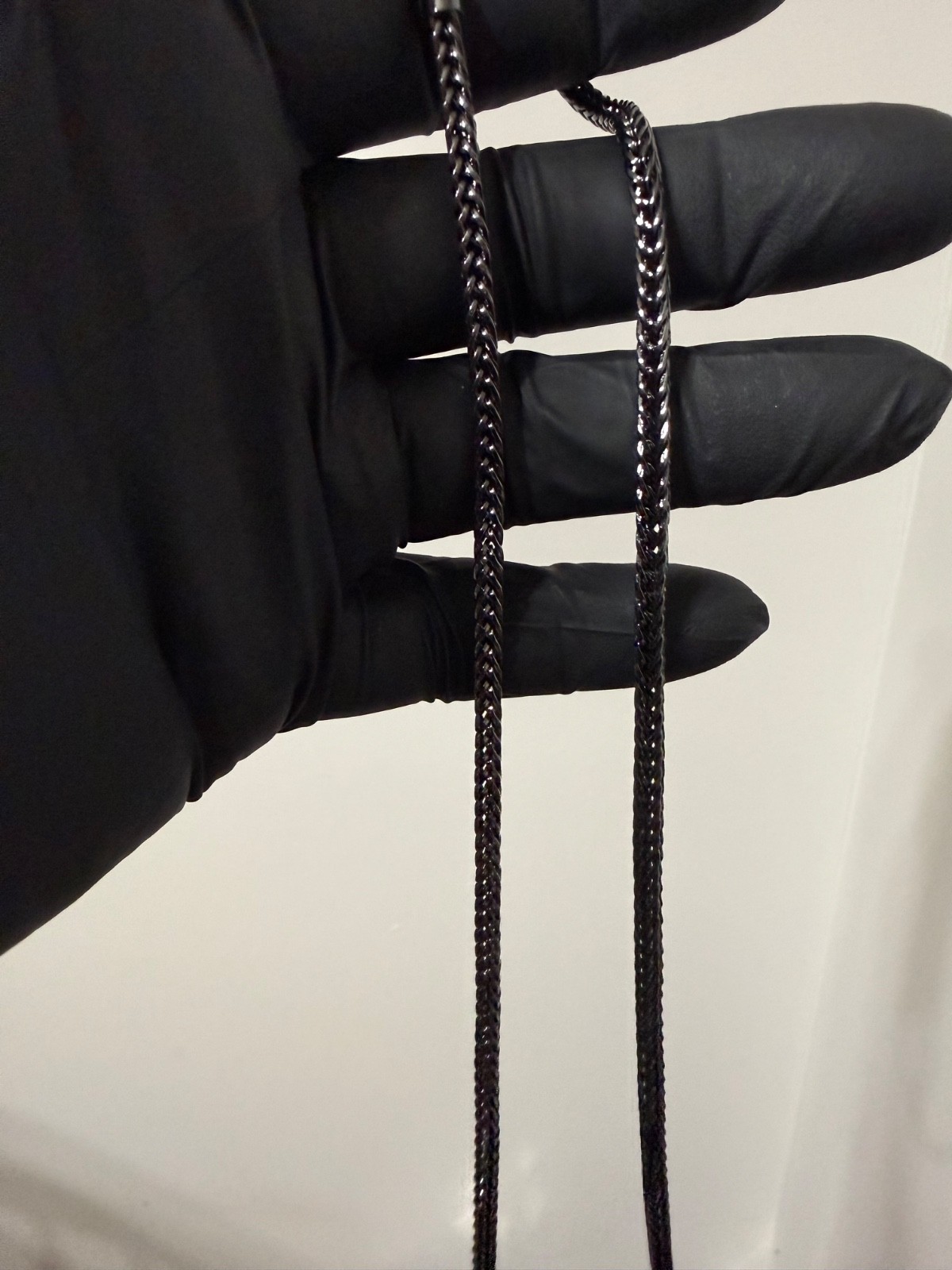 black onyx franco necklace chain 21 inch 3.5mm lobster clasp