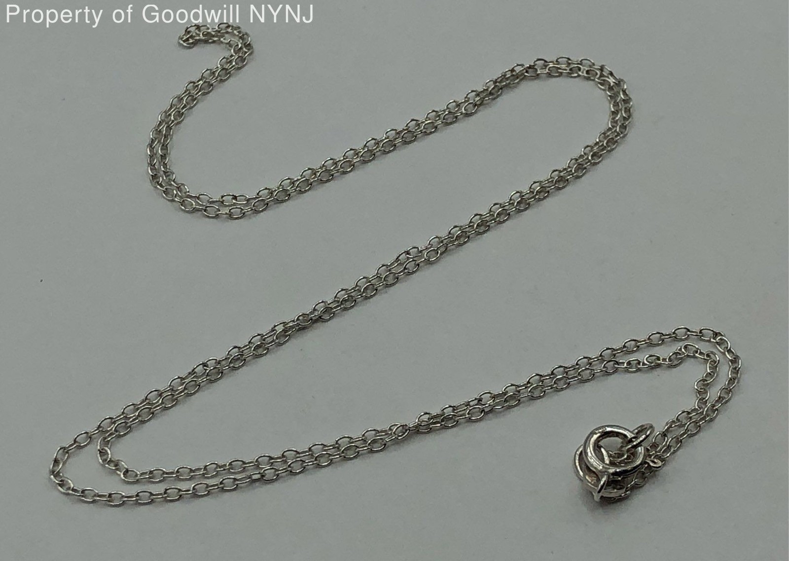 Suati Sterling Silver 925 Cable Link Chain Necklace 18″ 0.65mm 0.93g