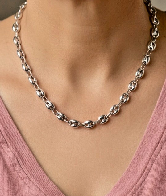 Sterling Silver 925 Puffy Mariner Link Chain Necklace – Lobster Clasp 24.8g