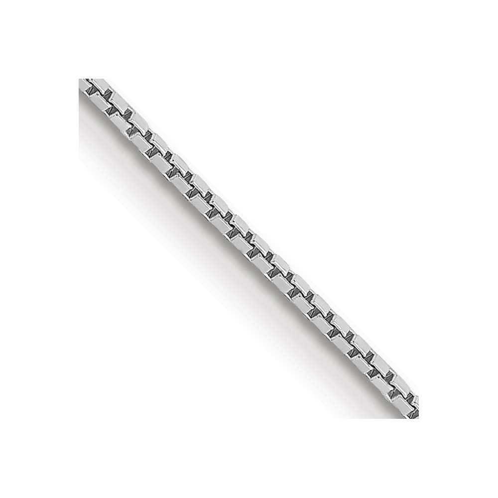 14K White Gold .9mm Box Chain Necklace with Spring Ring Clasp 18 In