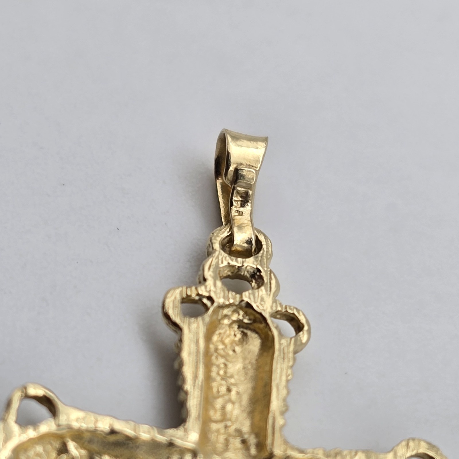 Vintage 14k Gold Diamond Cut, Religious Orthodox Cross Pendant