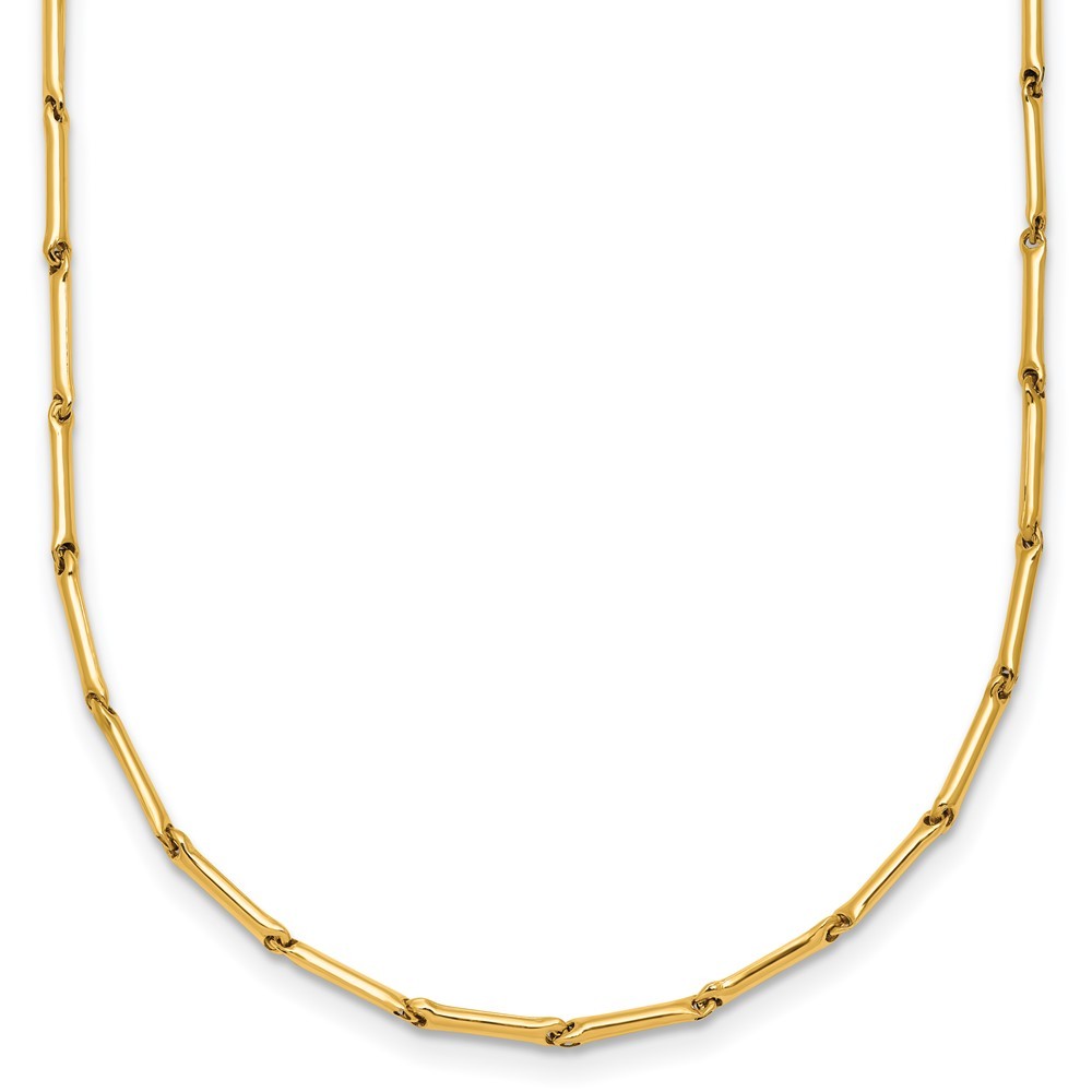 14K Yellow Gold Polished Bar Link Fancy Necklace 23.5″