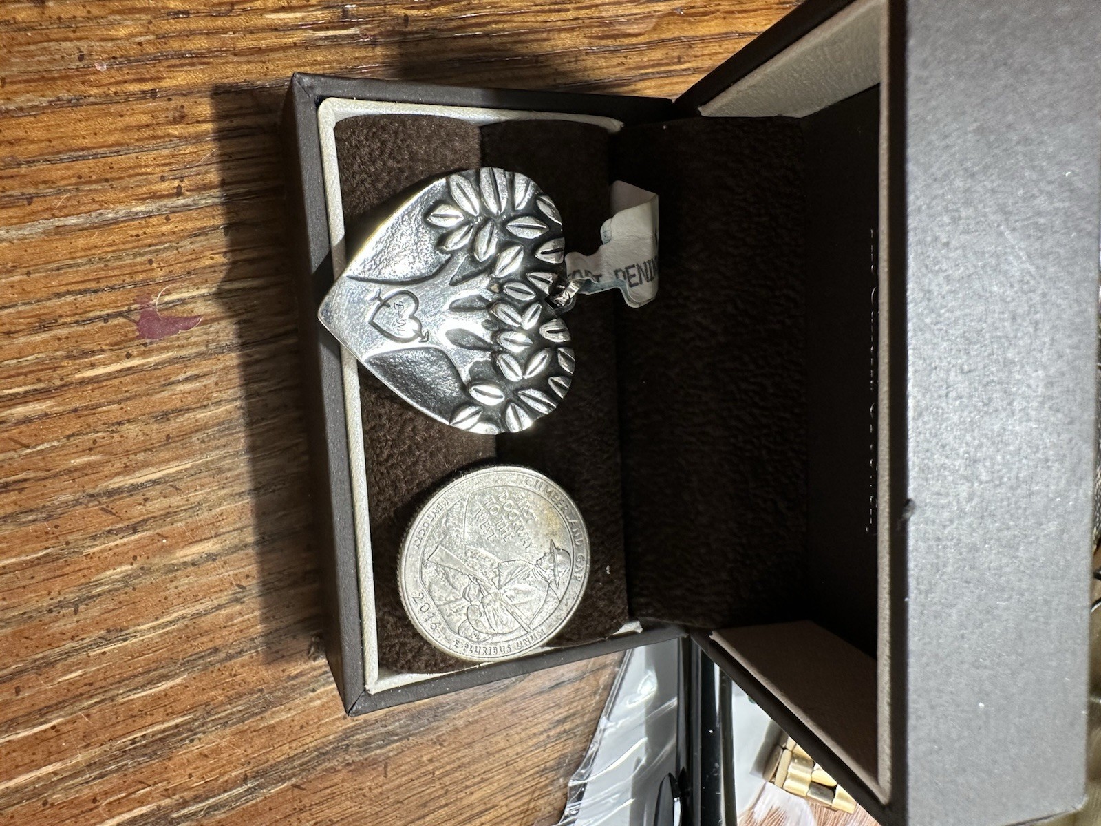 Retired James Avery Lasting Love Tree Heart Pendant in Sterling Silver