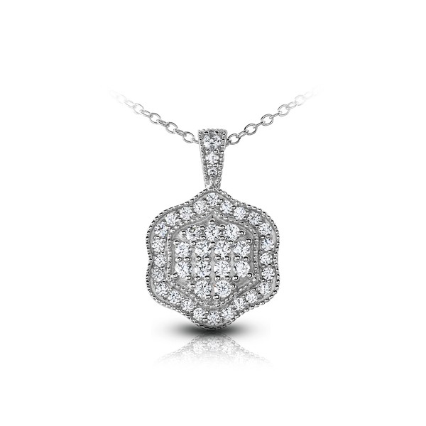 0.69ctw E VS1 Round Brilliant Earth Mined Certified Diamonds White Gold Pendant