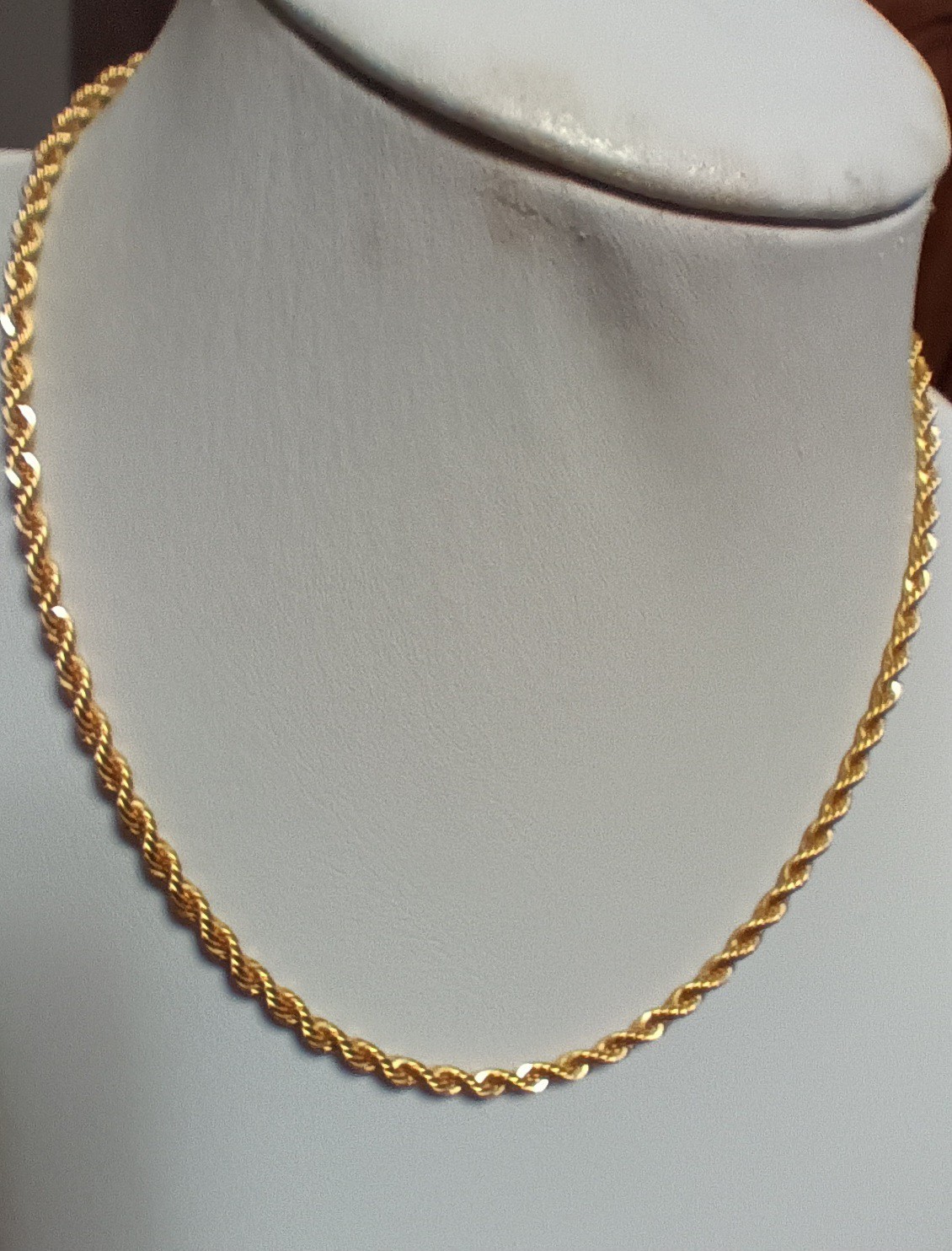 ROPE CHAIN Necklace 14KGP Yellow Gold Plated 16″ gorgeous piece!