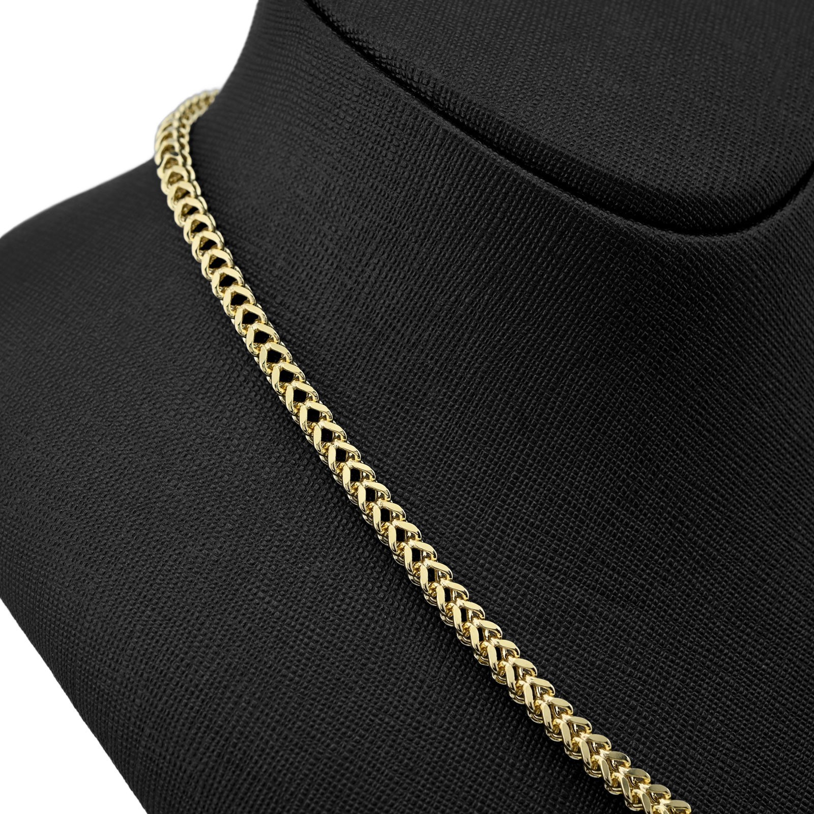 4MM Mens Franco Chain 14.3gms Necklace 1/10th 10k Gold Bonded 925 Silver 22 Inch