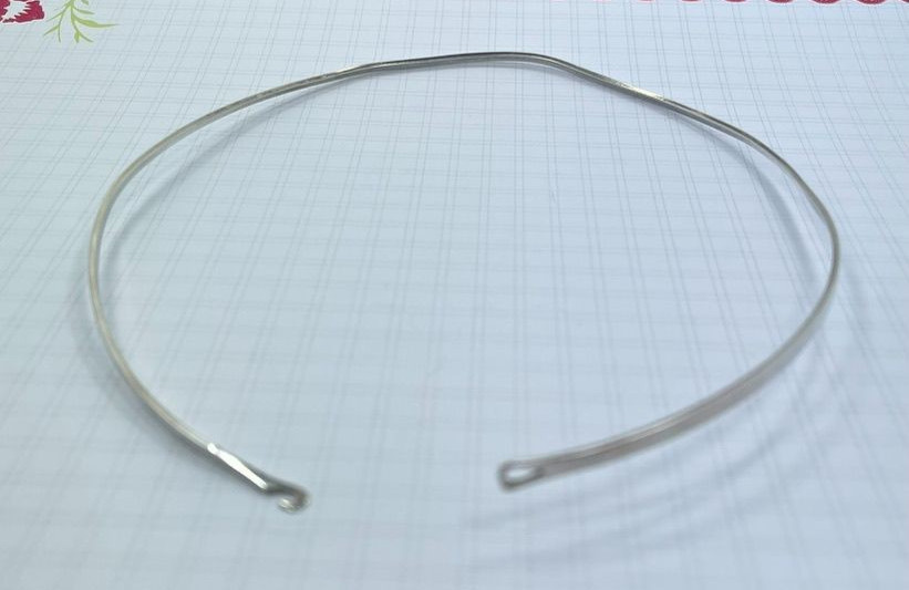Y2K 925 Sterling Silver Choker Necklace Mexico Minimalist Modernist Collar