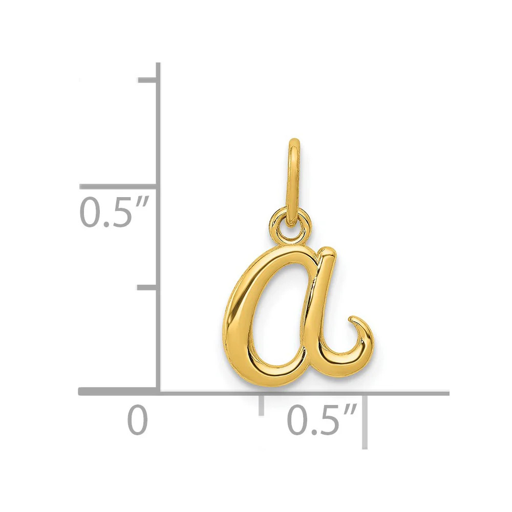 10K / 14K Yellow Gold Letter A Initial Charm