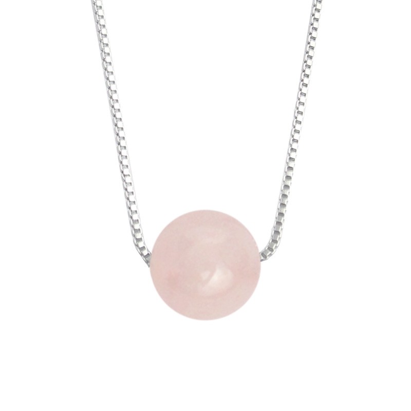 Women Natural Boho Summer Crystal Beaded Necklace Korean Style Minimalist Chain