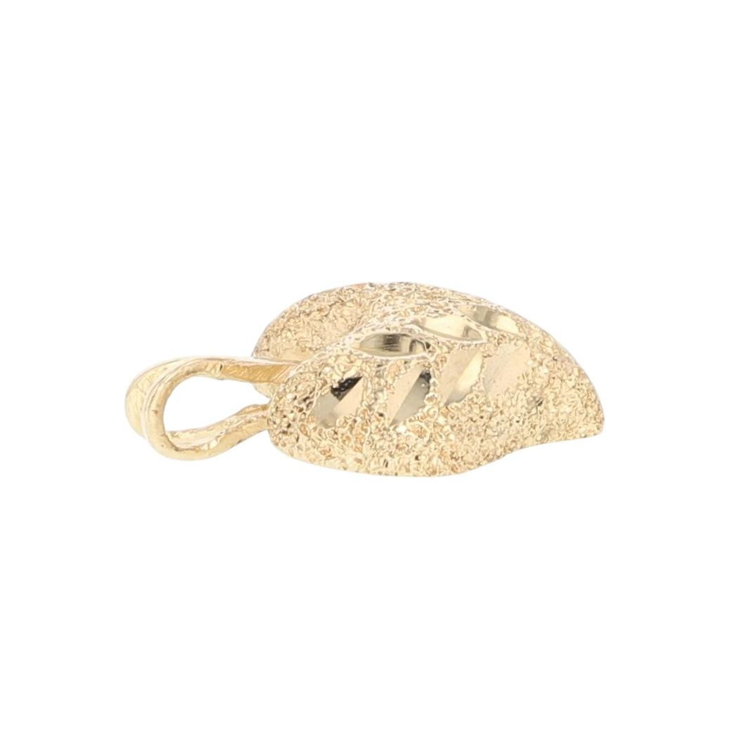 1/2″ Textured Mini Heart Shaped Bail Pendant No Chain 14k Yellow Gold 1.22 Grams