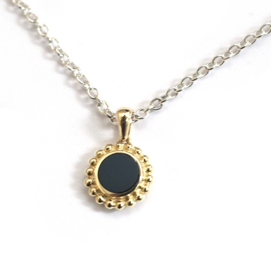 LAGOS Covet Necklace in Sterling Silver, 18K Gold, Black Onyx 18″ New Authentic