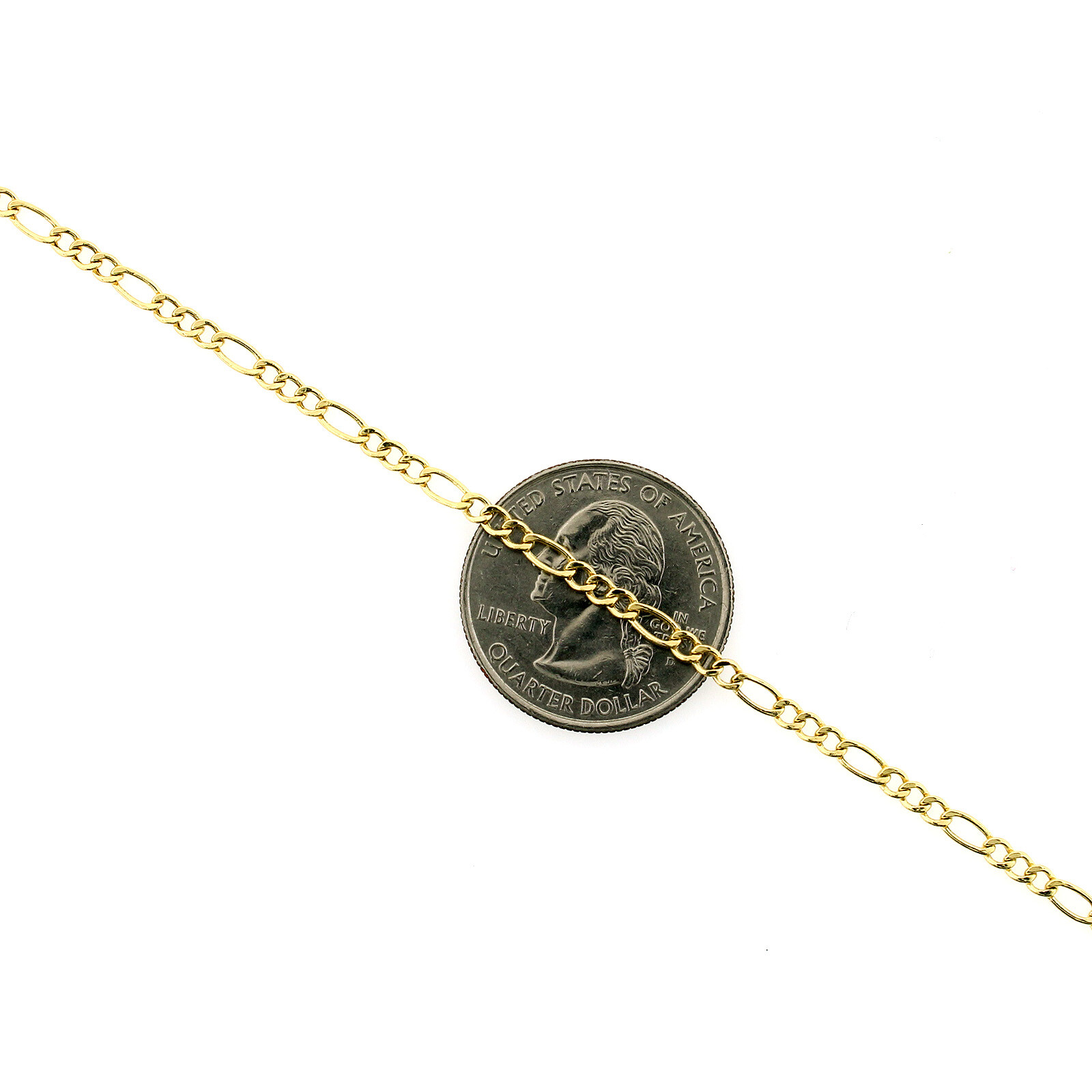 10K Yellow Gold 2mm-6.5mm Figaro Chain Link Pendant Necklace Bracelet 7″ – 30″