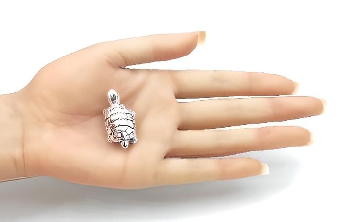 925 Sterling Silver Lightweight Turtle Pendant Necklace Chain Sold Separate 1626