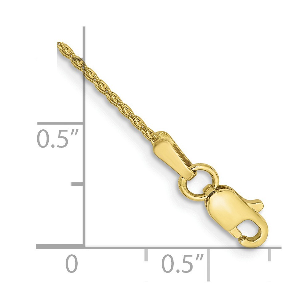 10K Yellow Gold 1-1.75mm Spiga Chain Necklace 7-30 Inch Mens Womens