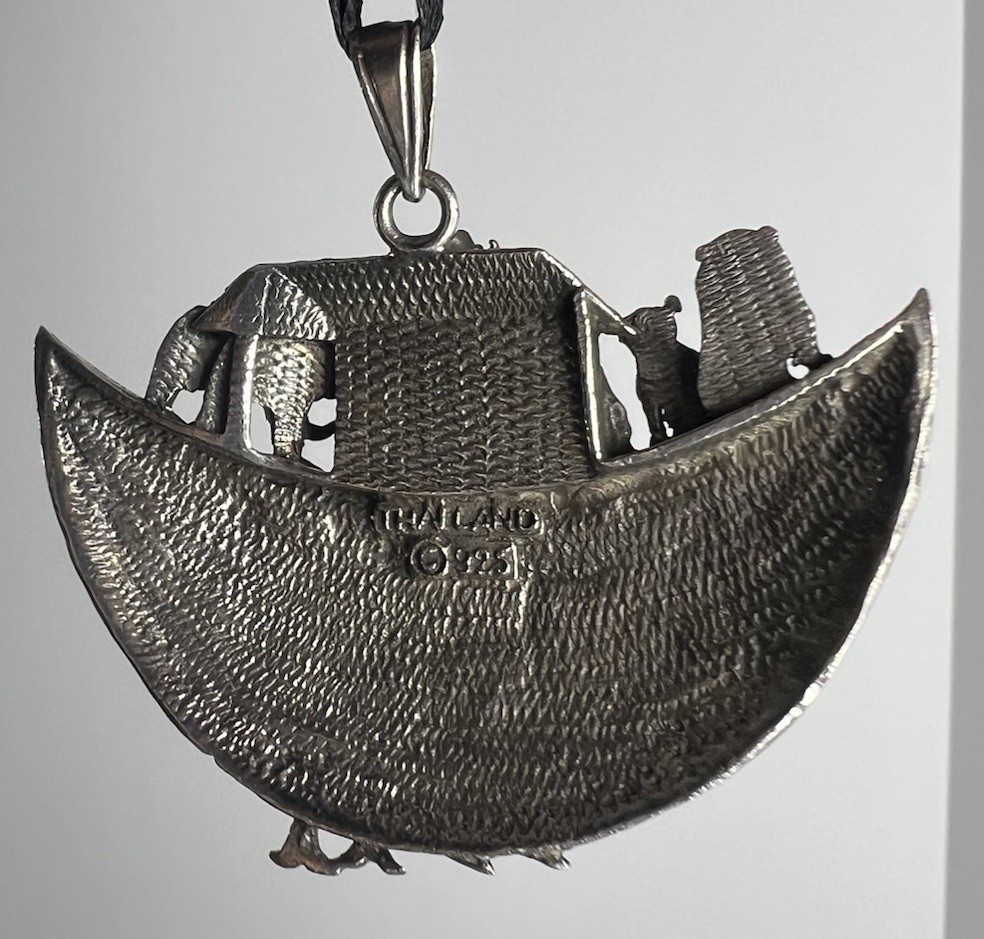 925 Sterling Silver Noah’s Ark Large, Detailed Animal Pendant ￼