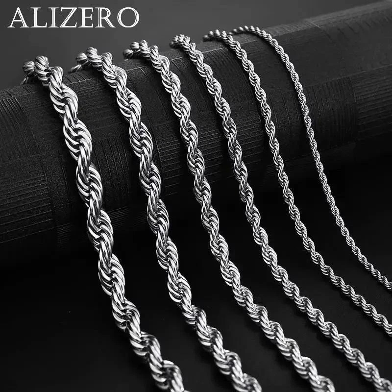 4mm Diamond Cut Solid 925 Sterling Silver Italian Rope Chain Men’s Necklace