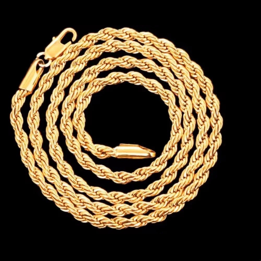 4mm Solid 925 Sterling Silver Italian Rope Chain Necklace Diamond Cut Style