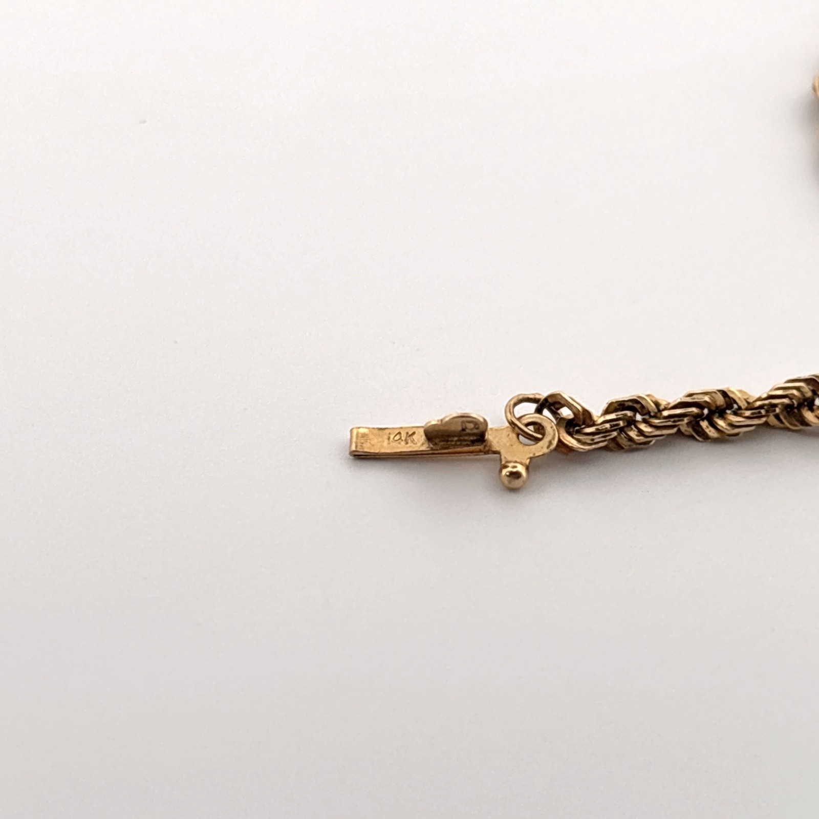 14k Yellow Gold Rope Chain Bracelet 2.4mm 7 Inch