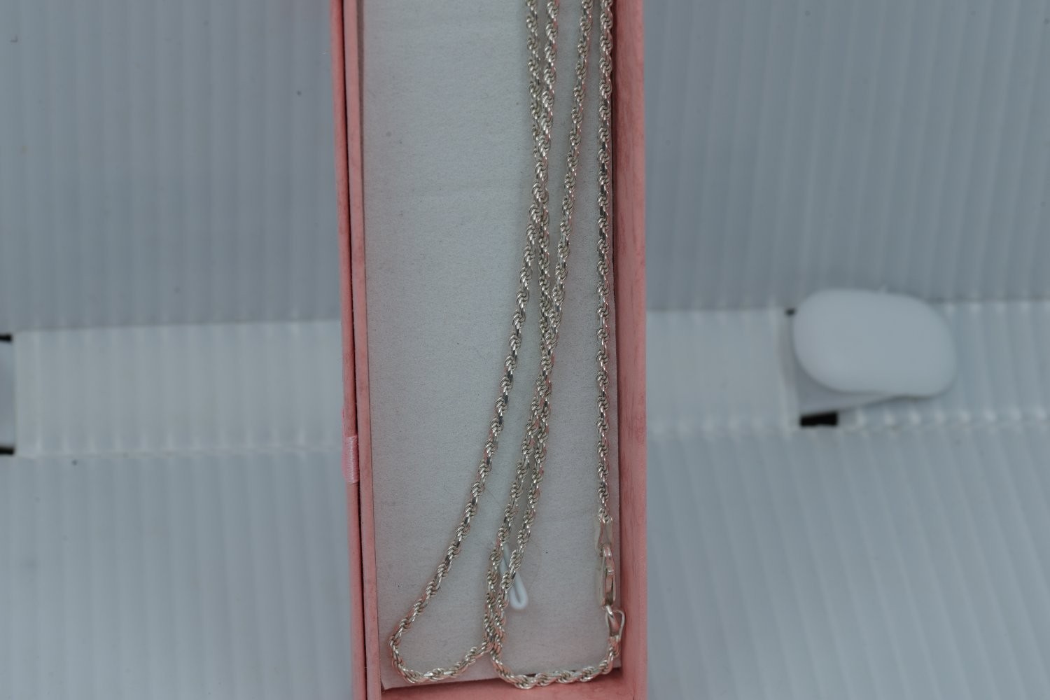 Vintage Sterling Silver Rope Chain Necklace 925 Italy 30 Inch 8.83g Diamond Cut