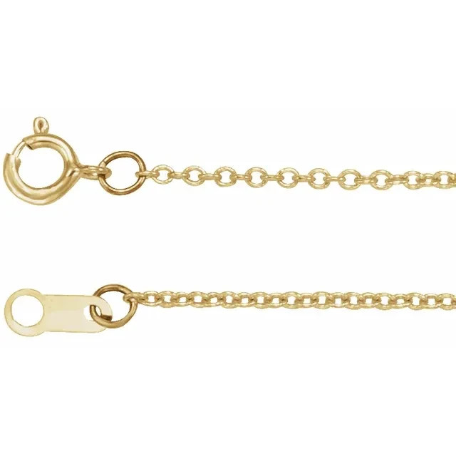 14k Yellow Gold Filled 1.2mm Cable Chain Dainty 16″