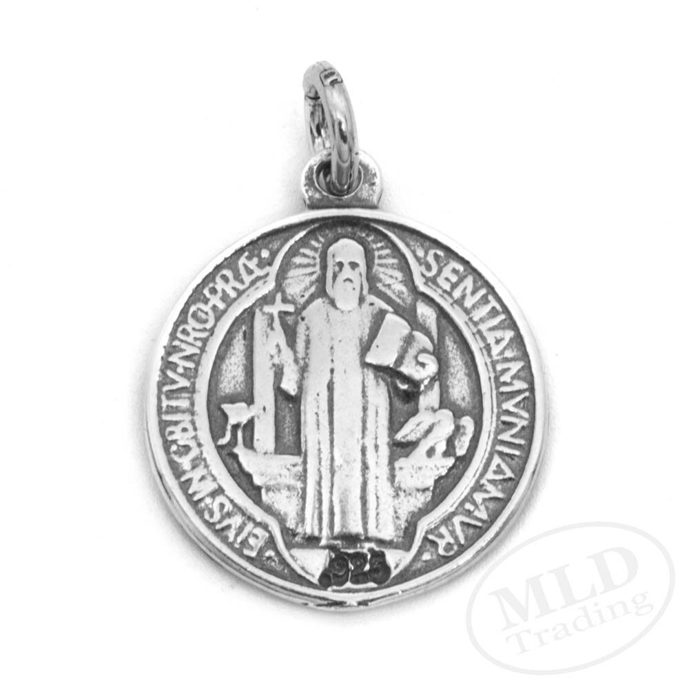 MLD 925 Sterling Silver Saint St Benedict Medal Pendant – Made In USA