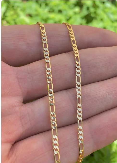 14K Gold Filled Figaro Chain Necklace 20″ and 24″ Womens Mens
