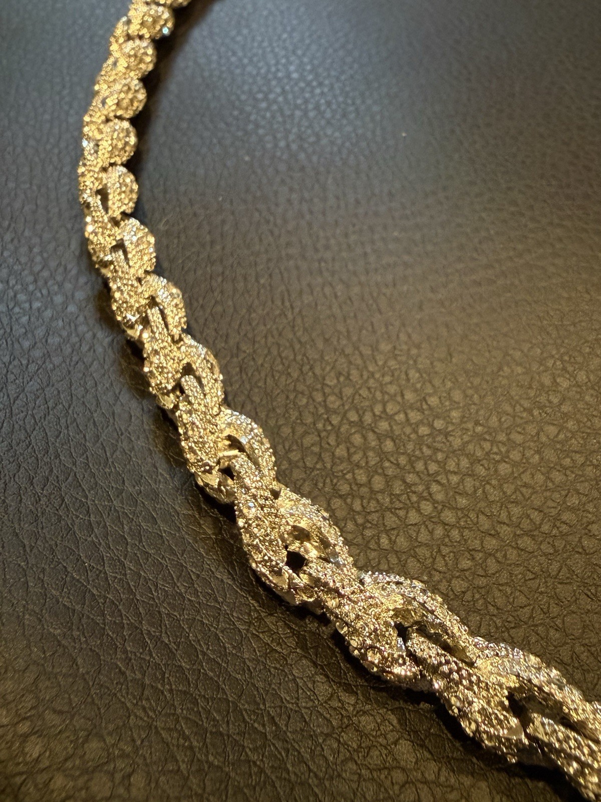Italian Silver Rope Chain 24-inch Iced Out Moissanite Tennis Necklace